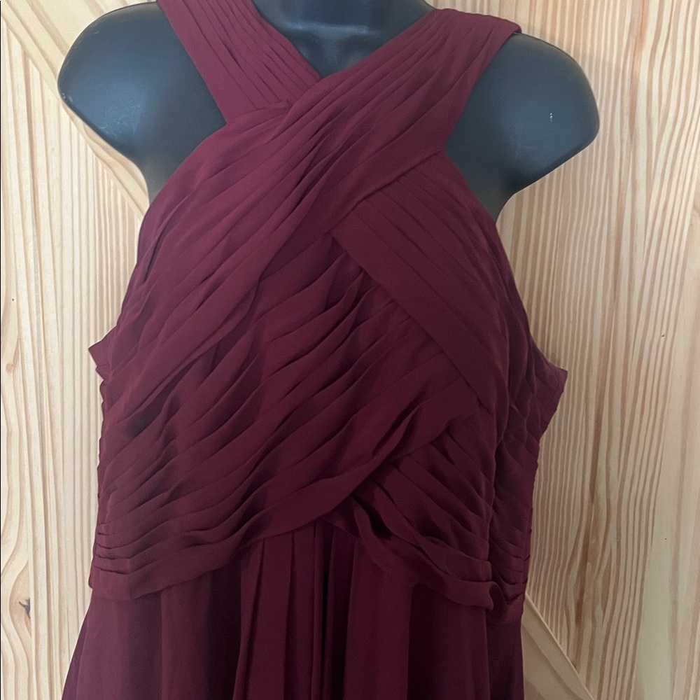 Azazie Burgundy Prom Dress - Picture 2 of 4